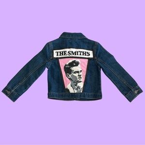 Children’s Jean Jacket, Hand painted back of The Smiths, Size XS